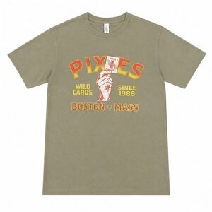 Pixies World Tour 2025 Band Tee Mens Olive Green Graphic Concert T-Shirt Canvas